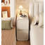 Table de chevet à 2 tiroirs de style crème ultra-étroite, table d'appoint de rangement minimaliste moderne pour chambre à coucher, armoire compacte sans assemblage