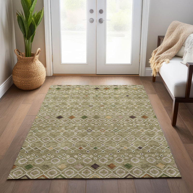 Tapis rectangulaire Aleighna avec envers antidérapant, Rectangulaire 3 pi x 5 pi