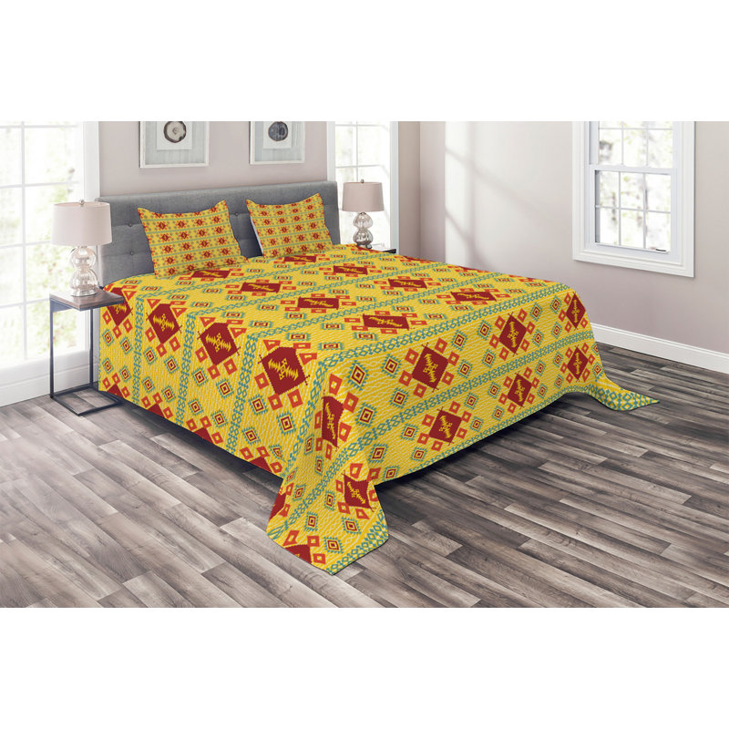 Native Eclectic Polyester Coverlet, King Bedspread + 2 Shams