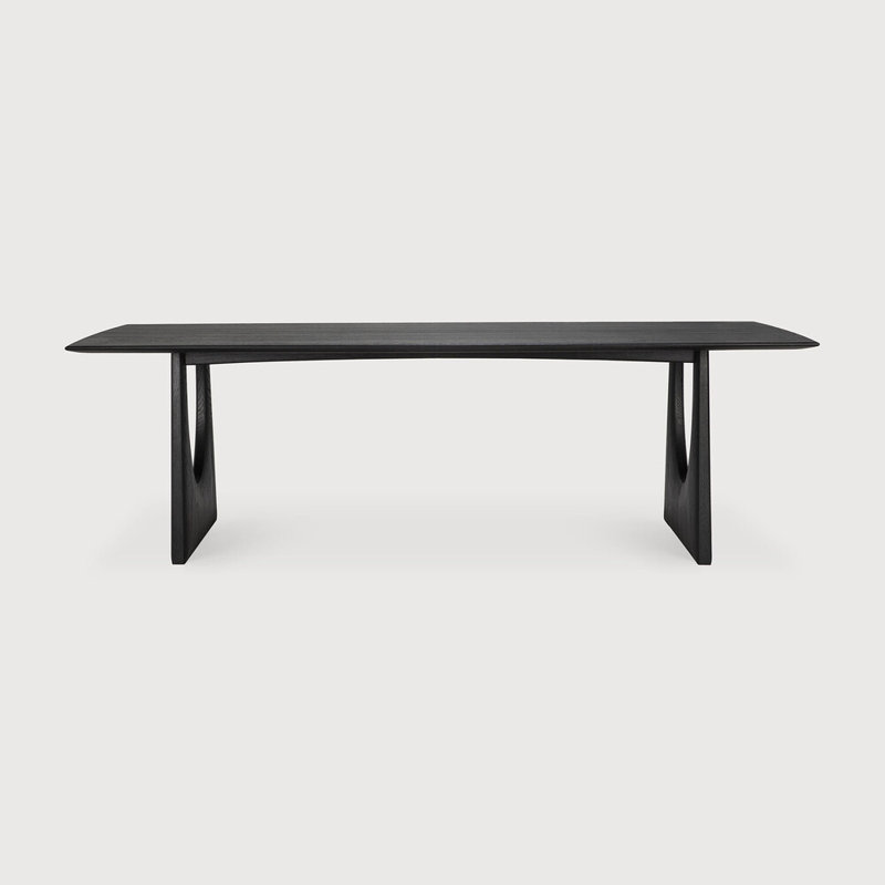 Solid Oak Dining Table, 39.38" W x 98.43" L, Black