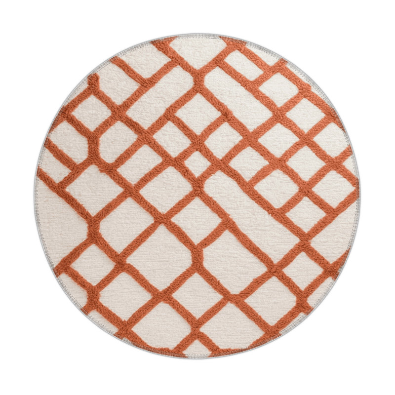 Tapis intérieur et extérieur beige Trellis, Rond 5 pi