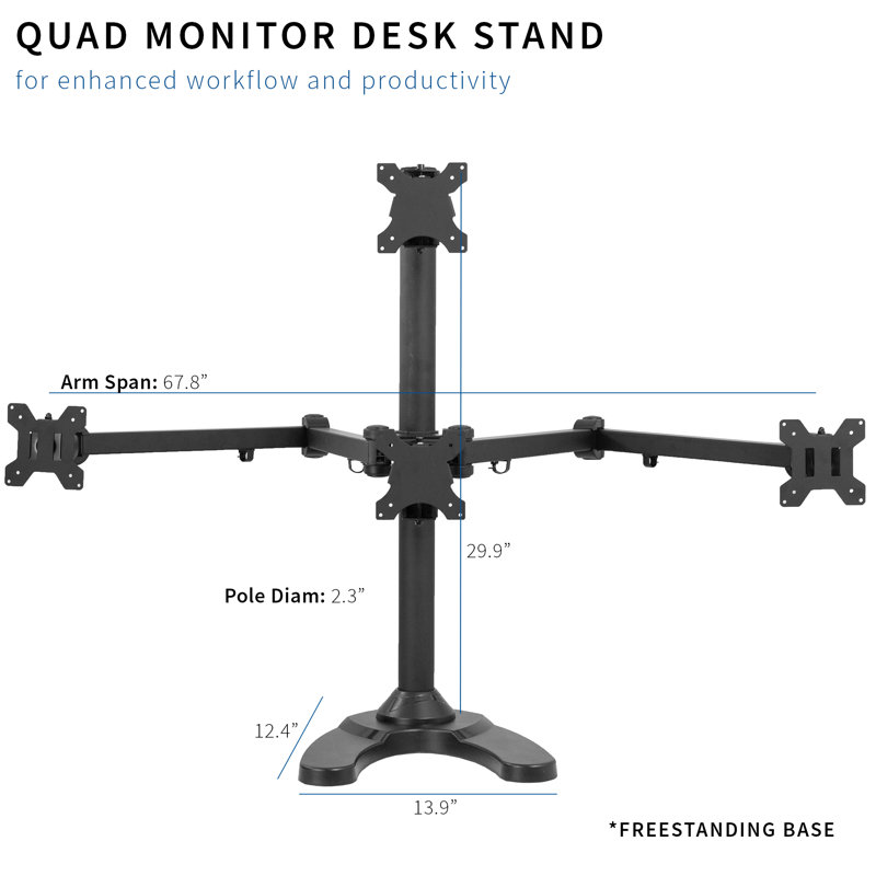 Quad Monitor Desk Stand