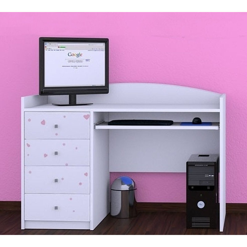 Merlin 125cm Computer Desk, White