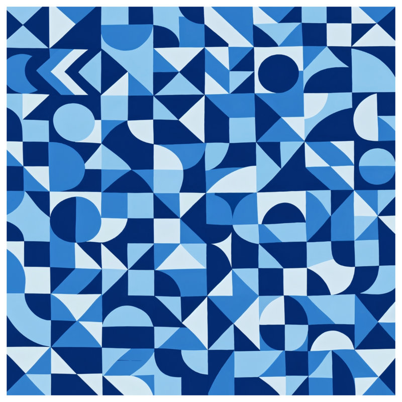 Coussins décoratifs à formes géométriques bleues, 16 x 16 pouces