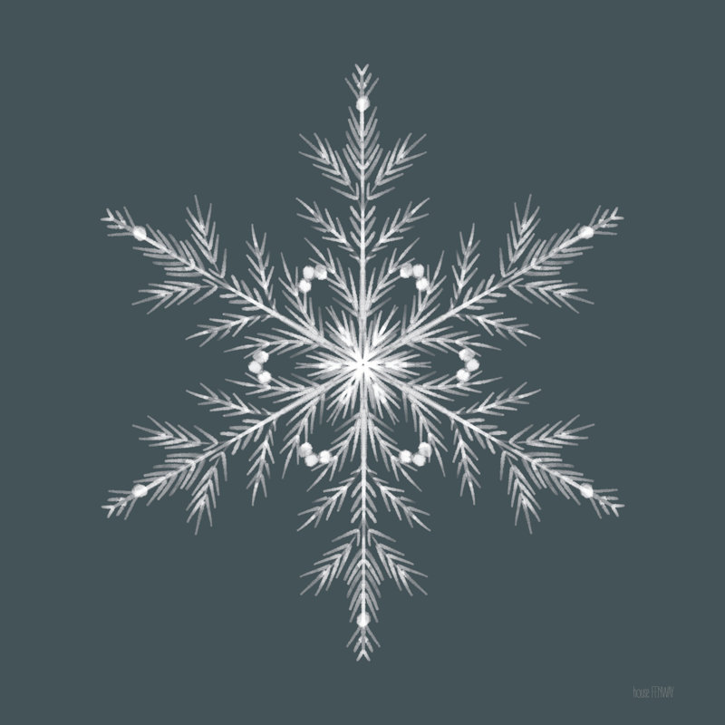 Flocon de neige bleu I, H 20 po x l 20 po