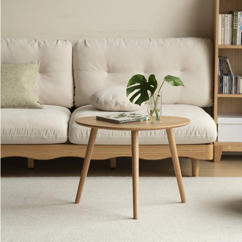 50/65cm 100% Solid Oak Oval Side Table , 50cm, Oak