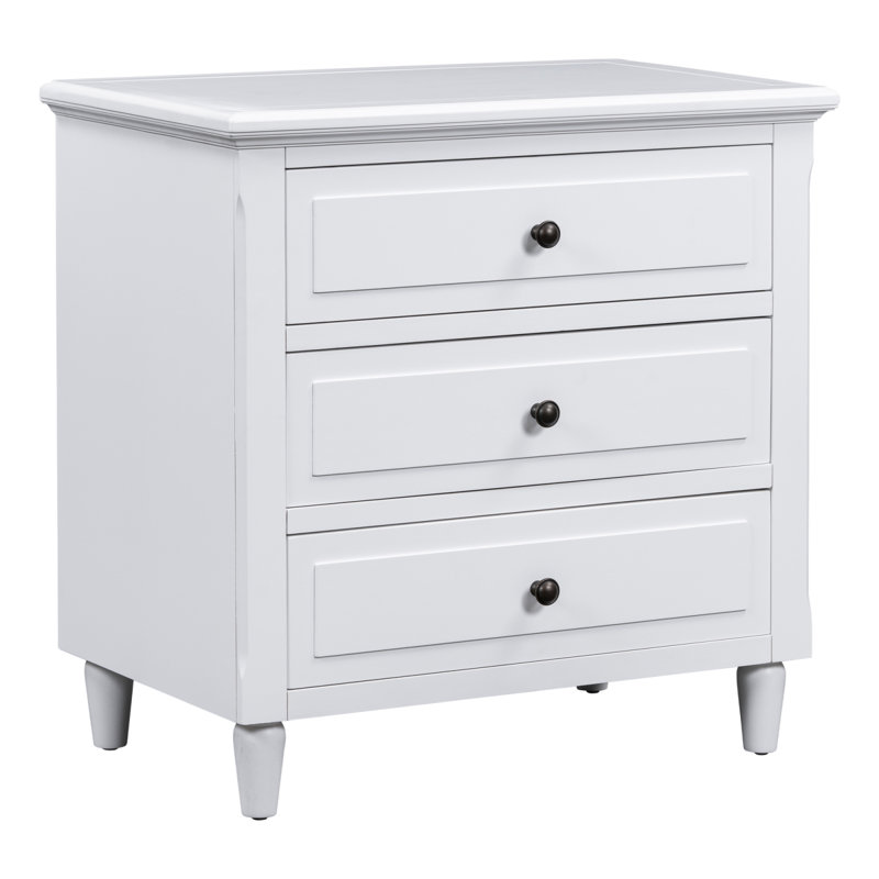 Armoire de rangement en bois à 3 tiroirs avec table de chevet