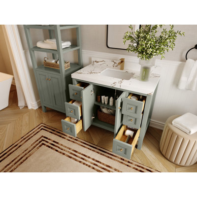 Nashville 4. W X 2. D Single Sink Bathroom Vanity In Evergreen