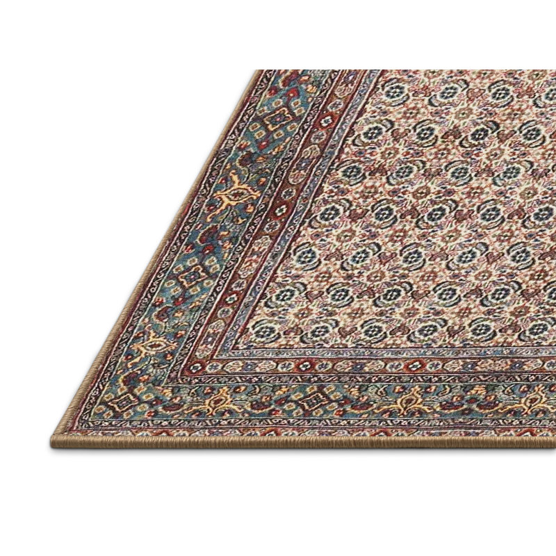 Tapis beige/noir traditionnel, Rectangle 5 pi x 7 pi