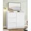 Chest of Drawers, White Drawers for Bedroom, 3 Storage Drawer and 1 Storage Cabinet for Living Room, Modern Wooden Chest Drawer, White 