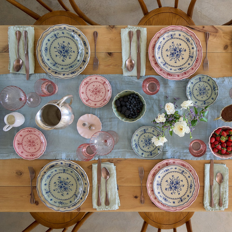 Vila Appetizer Plates, Pink/Red