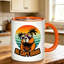 Funny Capybara with Tropical Sunset Ceramic Coffee Mug Coffee Cup Tea Mug Thanksgiving Gift Leisure Time Reusable Ideal for Holding Tea Milk.