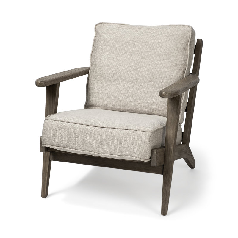 Roxy Upholstered Armchair, Ivory Cotton Blend