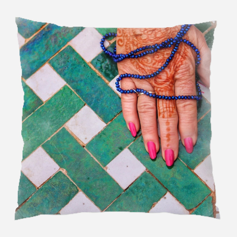 Geometric Microsuede Reversible Throw Pillow