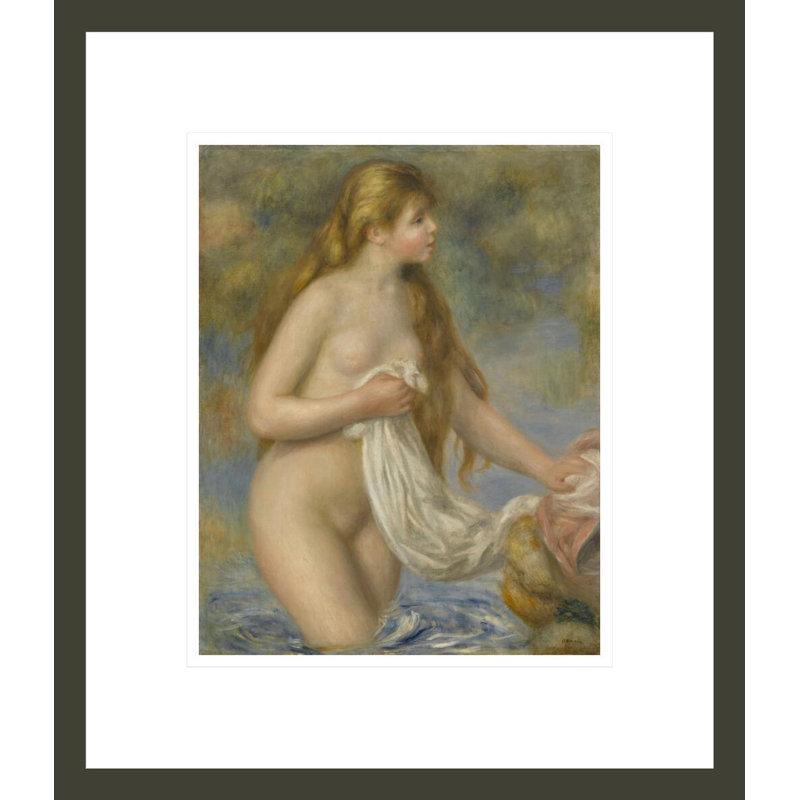 Baigneuse aux cheveux longs Pierre-Auguste Renoir, H 15,92 po x l 13,75 po