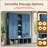 62.9"W Farmhouse 4-in-1 Hall Tree - 6 Hanging Hooks, Wood Grain Entryway Bench with Open Compartments, Mudroom Shoe Cabinet with Seating for Living Room/Hallway-1045920751