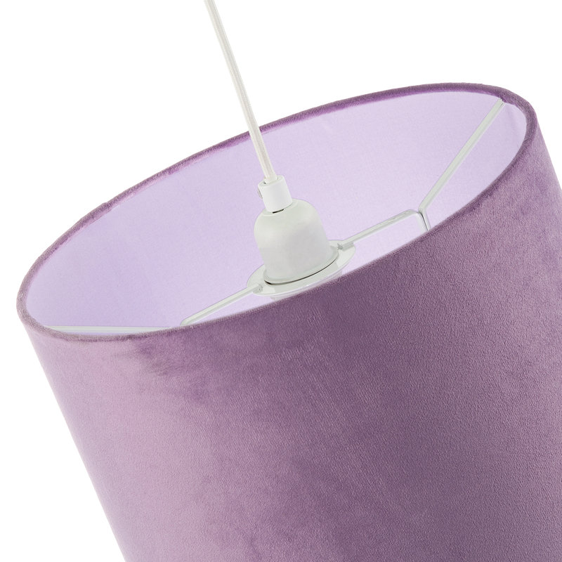 Soft Velvet Fabric Round Lamp Shade For Table Or Pendant By, Purple