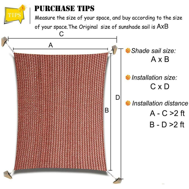 Voile d'ombrage, Rouge, L 10 pi x P 13 pi