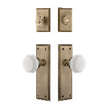 Nostalgic Warehouse New York Entry Set with White Waldorf Crystal Knob