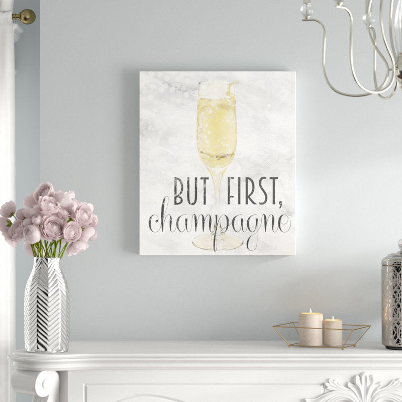 «Champagne Always», reproduction sur toile, H 20 po x l 17 po x P 1,5 po