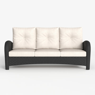 Outdoor Wicker Patio Sofa 3-seater
