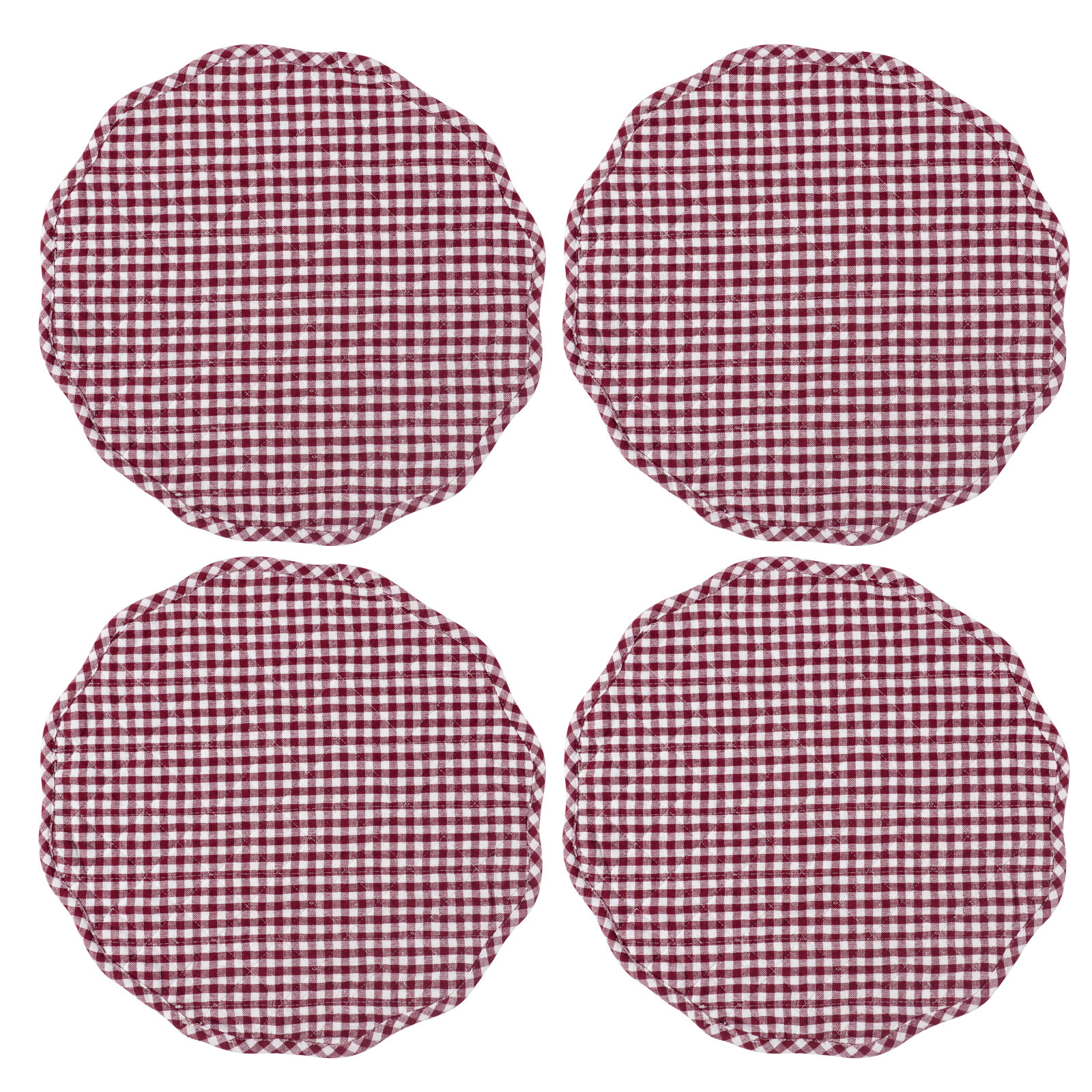 Set of 4 Farmhouse Quilt Placemats, Brick