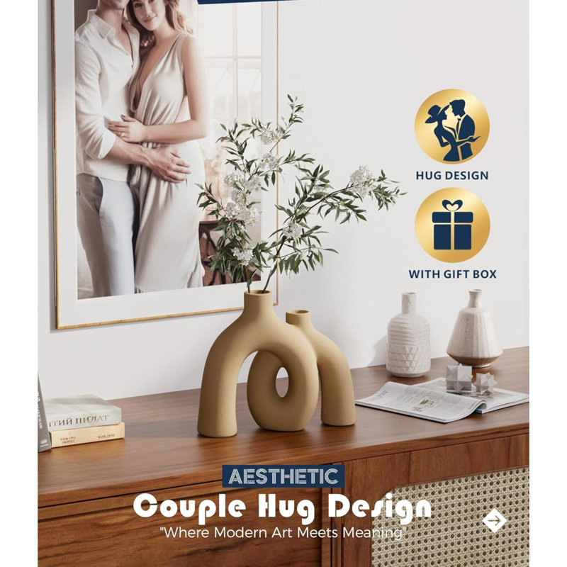 Ensemble de vases Hug Donut, Brun