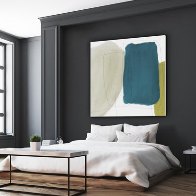 " Beige And Navy Abstract "