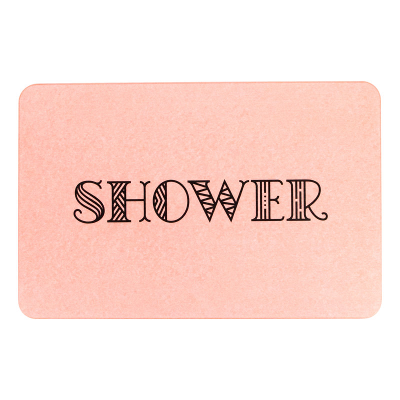 Non-Slip Bath Mat, Pink/Black