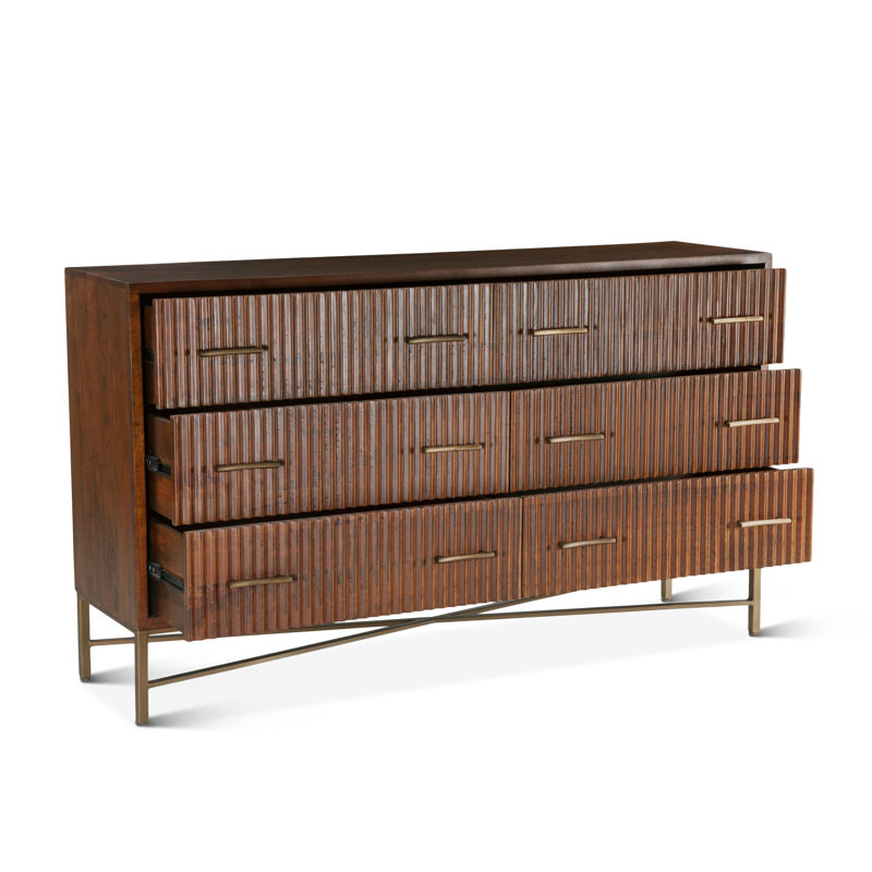 Manhattan Retro Mid Century Acacia Wood Dresser