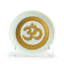 Porcelain Contemporary Decorative Plate in Gold/White