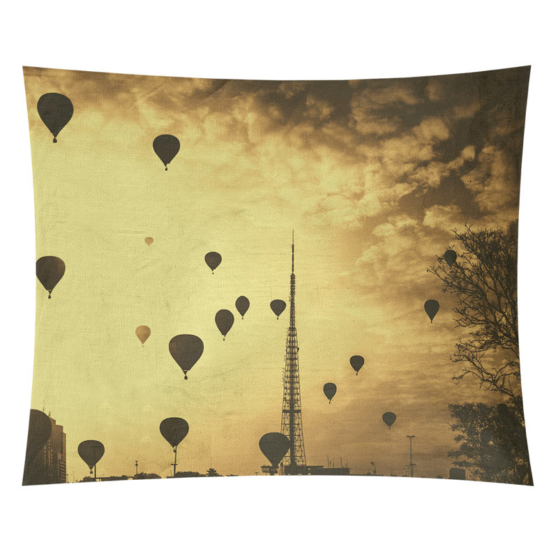 Tapisserie ballons à air chaud sépia, H 27,5 po x l 37,5 po, Intérieur
