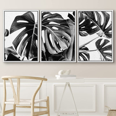 Ensemble de 3 impressions sur toile à cadre flottant