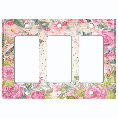 Patterned 3 - Gang Rocker Standard Wall Plate