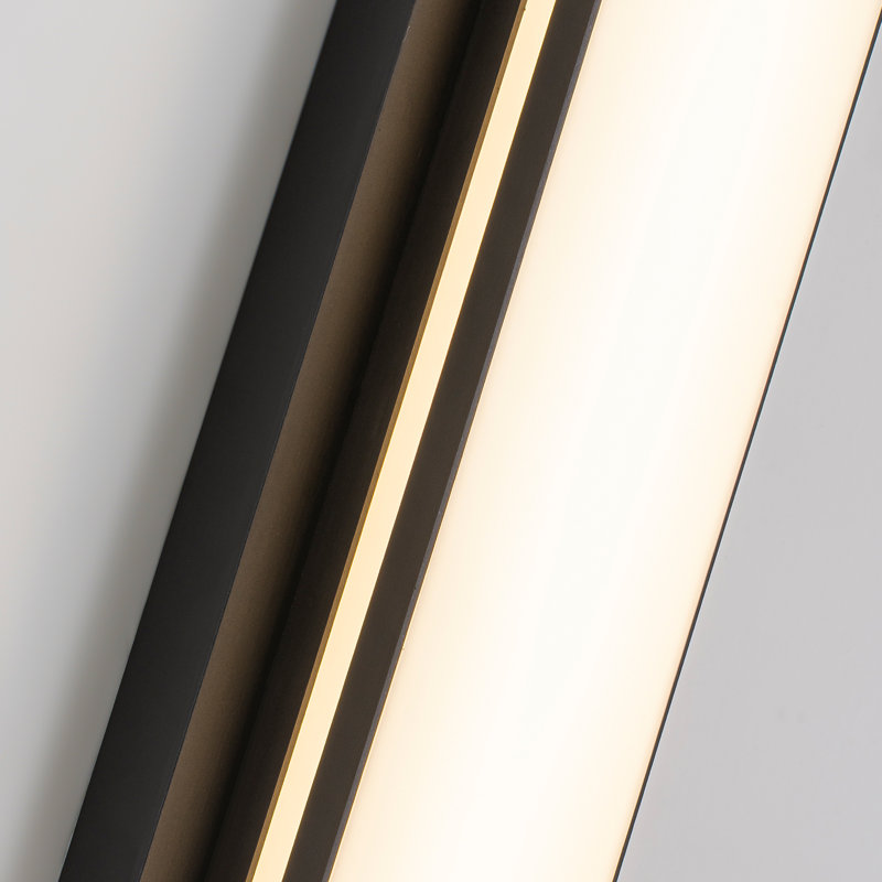 LED Outdoor Wall Light with White Acrylic Diffuser in Matte Black, Dimmable