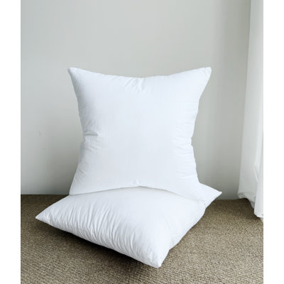100% Cotton Shell Pillow Insert with Zipper, Silk Fiber Fill - 20"x20"