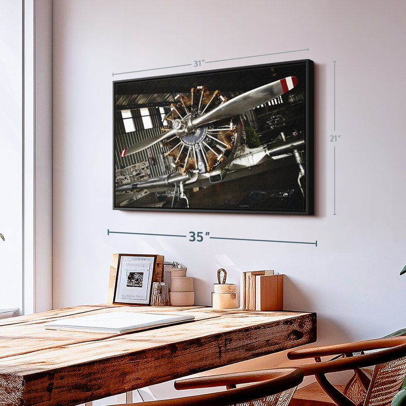 "Art mural hélice d'avion de guerre", H 21 po x l 31 po