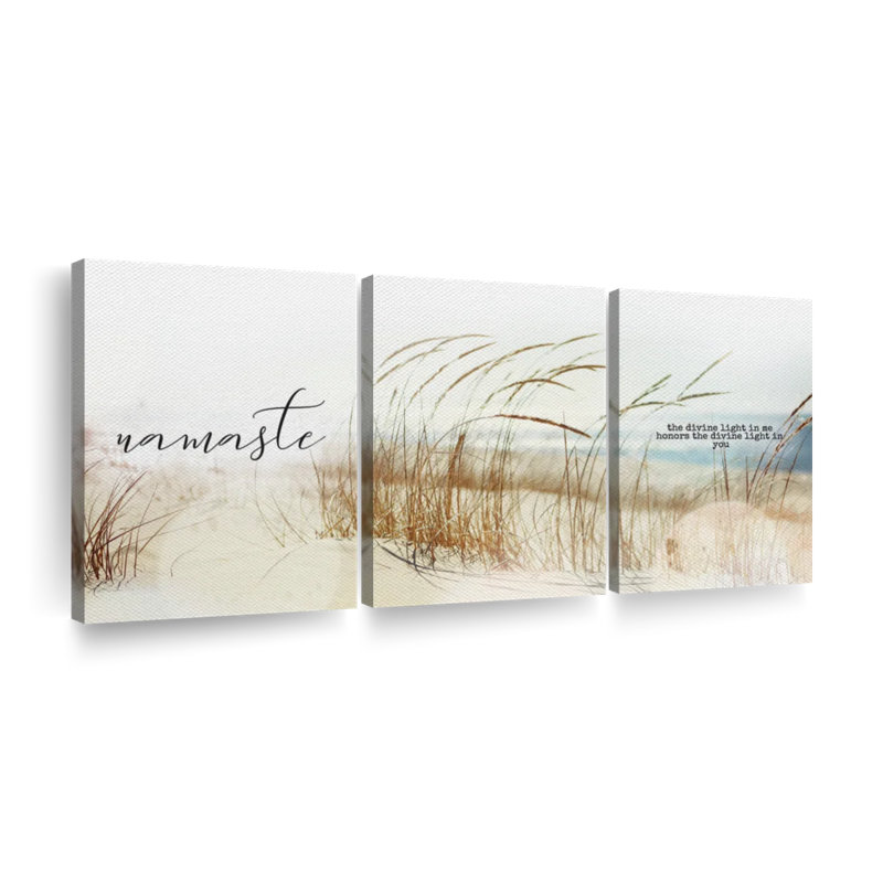 Ensemble de 3 pièces sur toile zen typographie zen, H 15 po x l 32 po x P 1,25 po