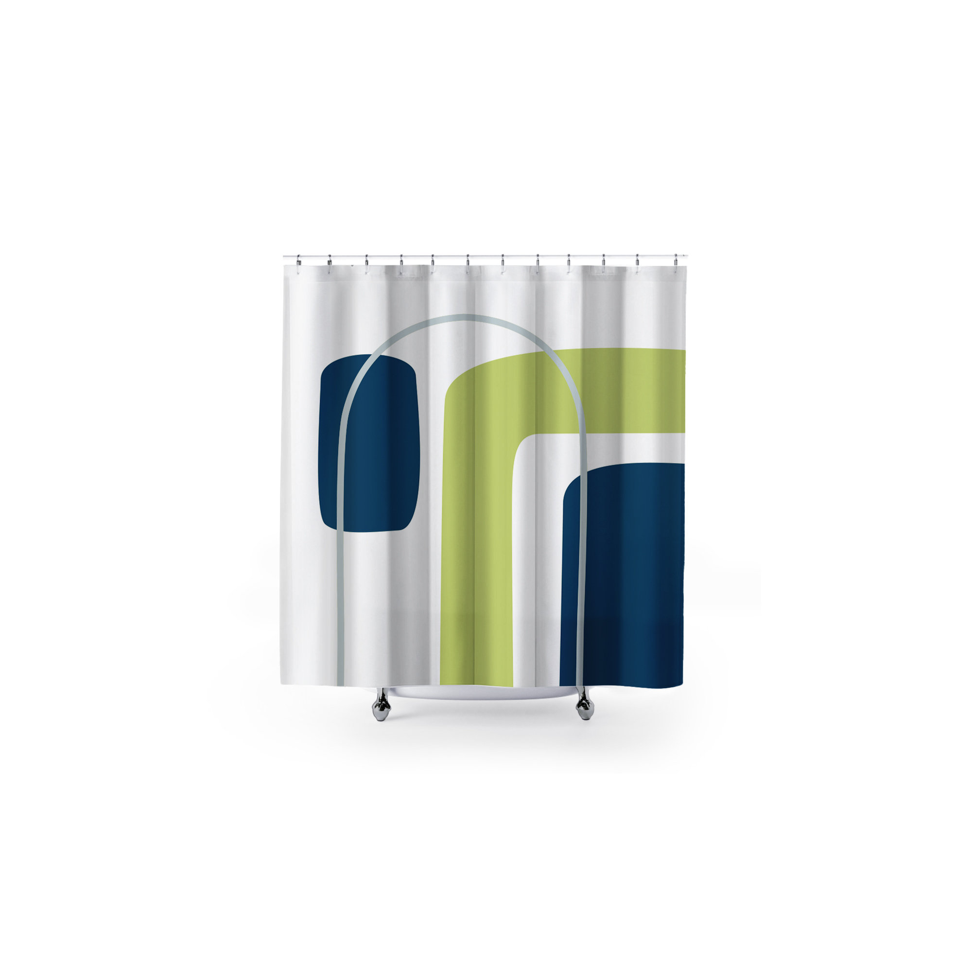 Hagan Polyester Shower Curtain, Chartreuse