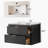 30" Black Wall Mounted & Floating Single Vanity with Ceramic Sink