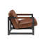 Upholstered Top Grain Leather Armchair