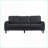 Sectional Sofa with Storage Ottoman | Charcoal Gray L-Shaped 3-Seat Couch for Small Spaces | USB Ports | DARK GREY | Wood+Fabric