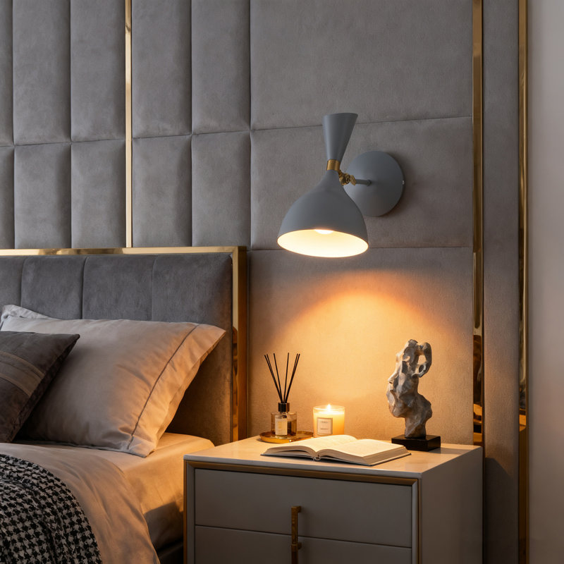 Bloomsdale 1 - Light White/Brass Gold Wallchiere, Gray