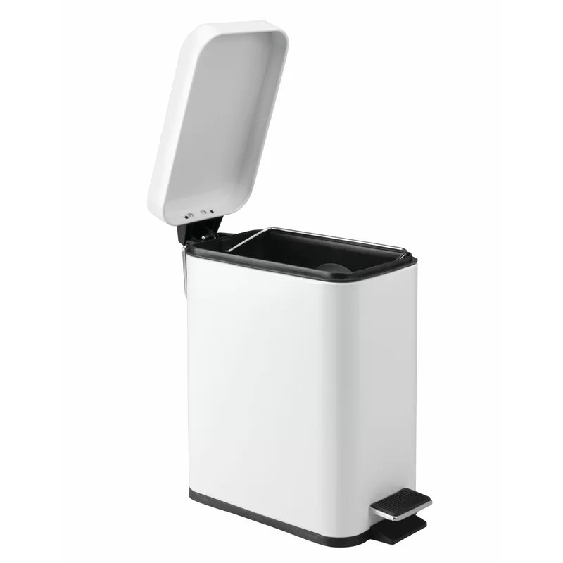 Poubelle à pédale latérale 5L, Blanc