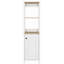 Armoire à linge St. Clair, deux tablettes intérieures, deux tablettes ouvertes, une porte