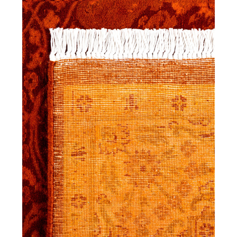 Overdyed One-of-a-Kind Rectangle 3'2" X 4'10" Hand Knotted Area Rug