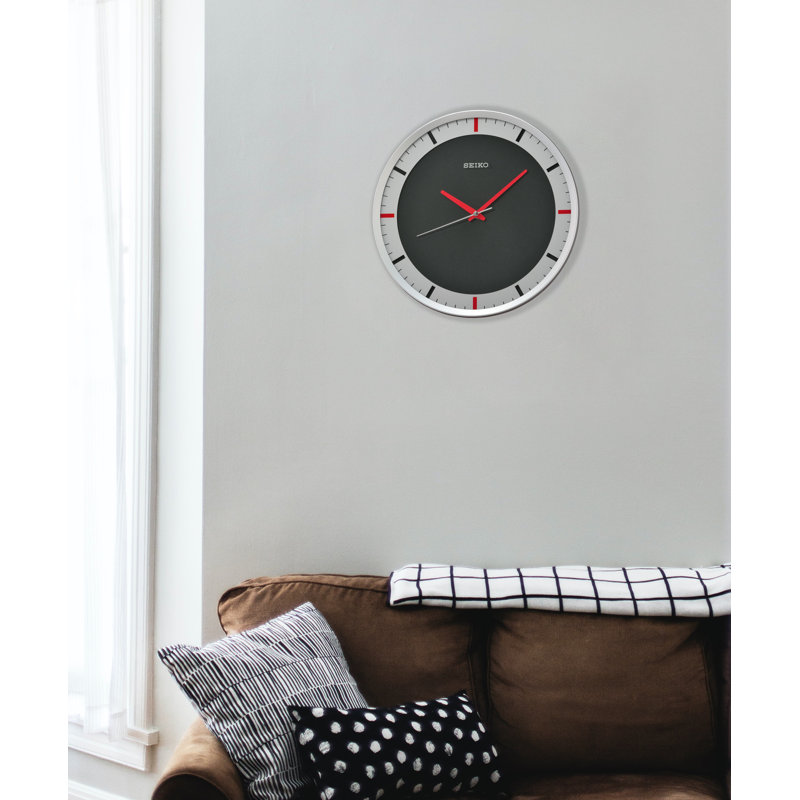 QXA769SLH Wall Clock, Gray, Gray