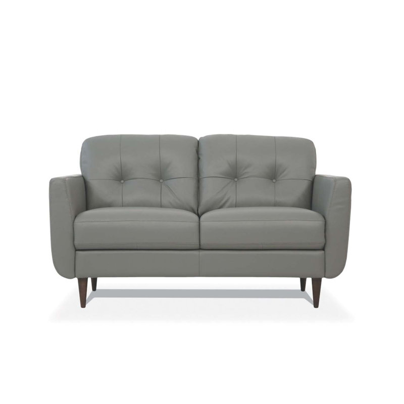 Causeuse 59 po Radwan, cuir vert pesto