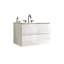TIA 30" Wall Mount Space  Bathroom Vanity With Ceramic Sink With Three Faucet Holes-1222007413