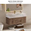 Ensemble de meuble-lavabo moderne en pierre frittée flottante noire avec lavabo 39,4 po Ivanbrook-1141378615